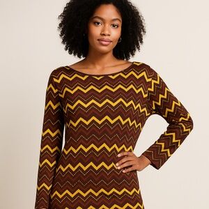 NWT M Missoni Chevron Long Sleeve T-Shirt Dress Size XL